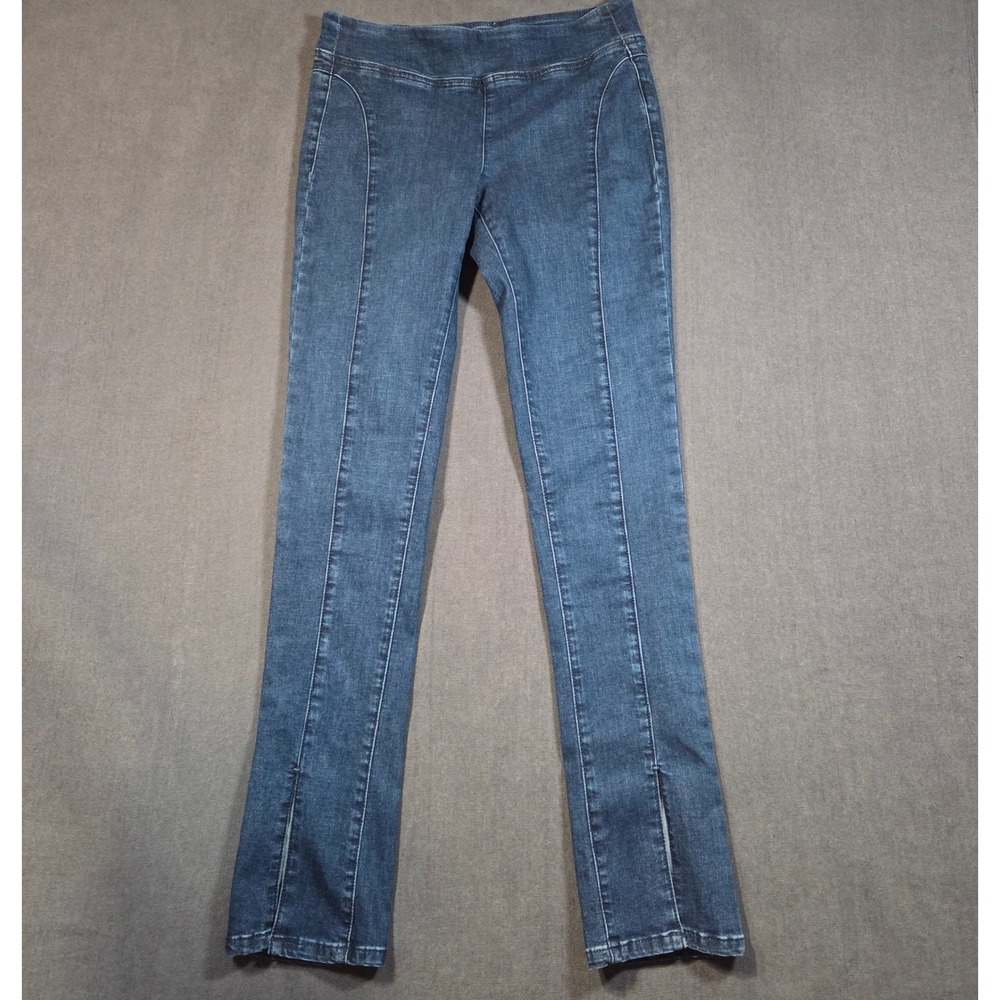 We The Free Jeans Womens XS Blue Pull On Slim Seam Front Slit Hem OB1783525